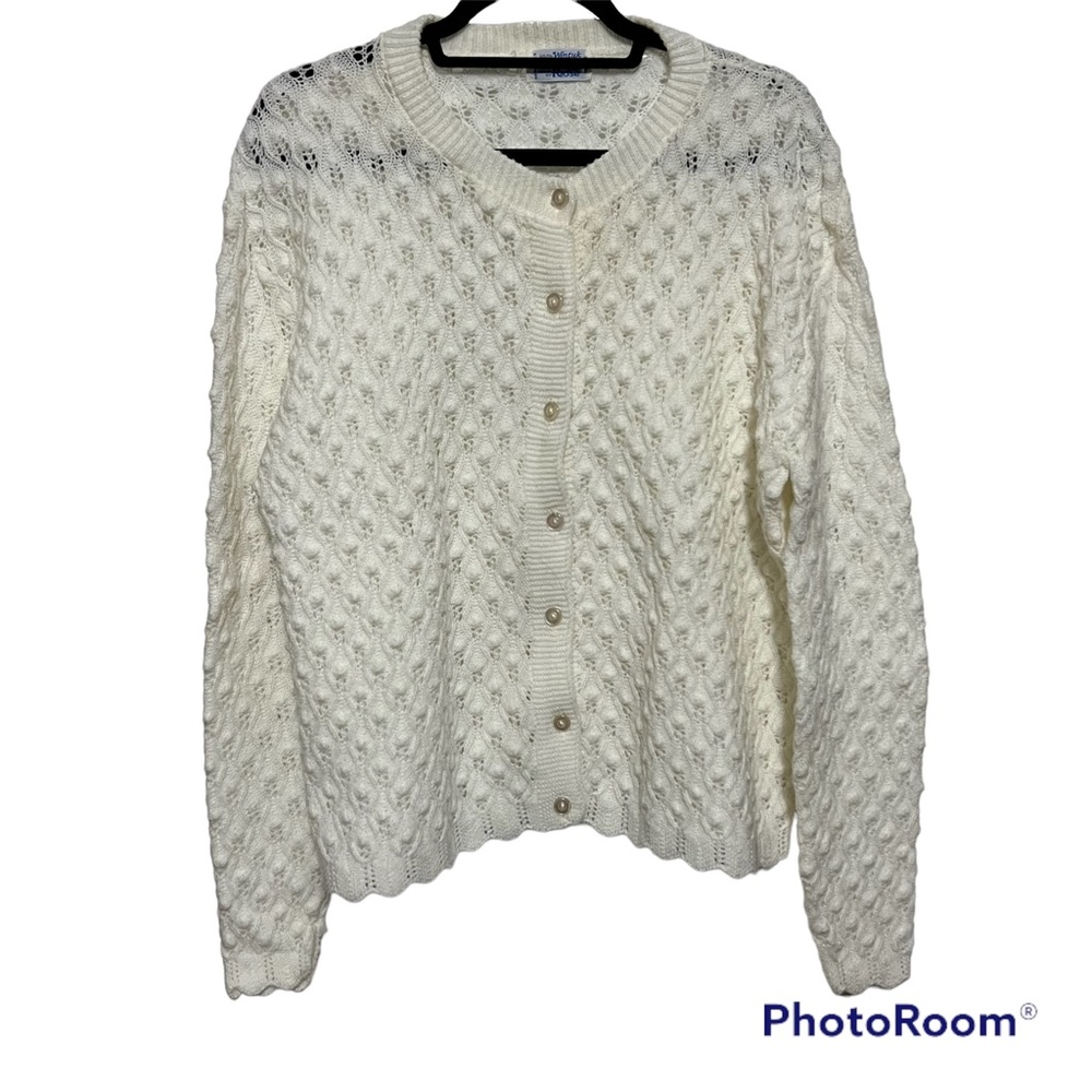 Vintage Grand-millennial Button Up Sweater by Wintuck 100% Orion Acrylic